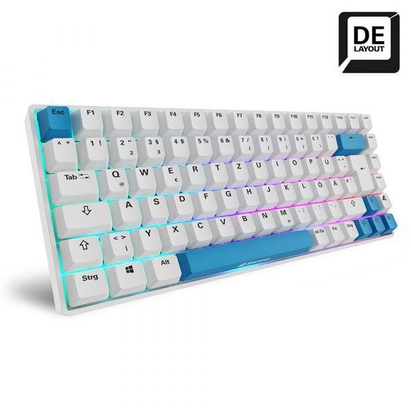 Teclado SHARKOON SGK50 S3 Dye-sub GPRO Yellow DE (Alemão - Gateron Yellow - 75% - Branco), miniatura 2