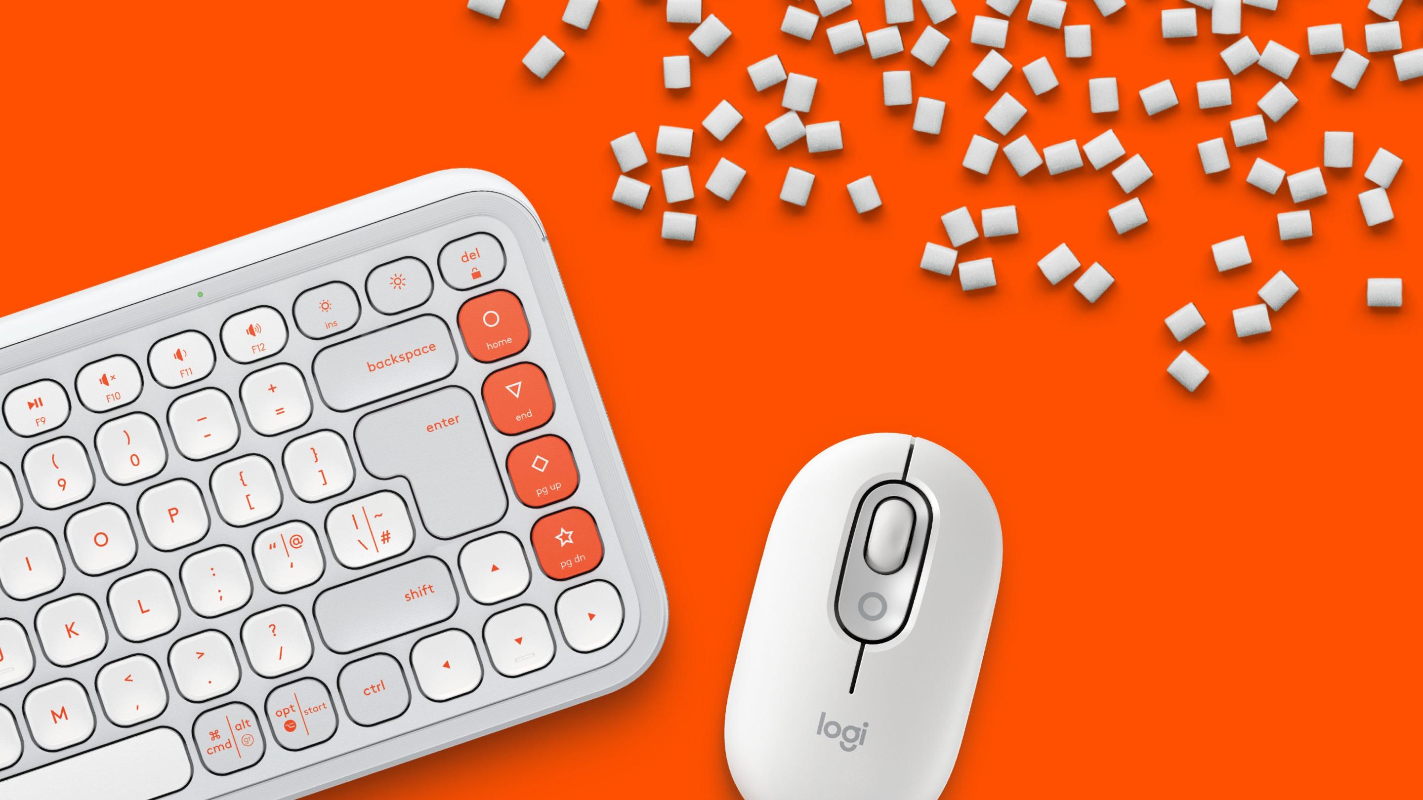 Conjunto de Teclado e Rato LOGITECH POP Icon Combo (Estados Unidos - Teclas de tesoura - Mini - Branco e Laranja), miniatura 6