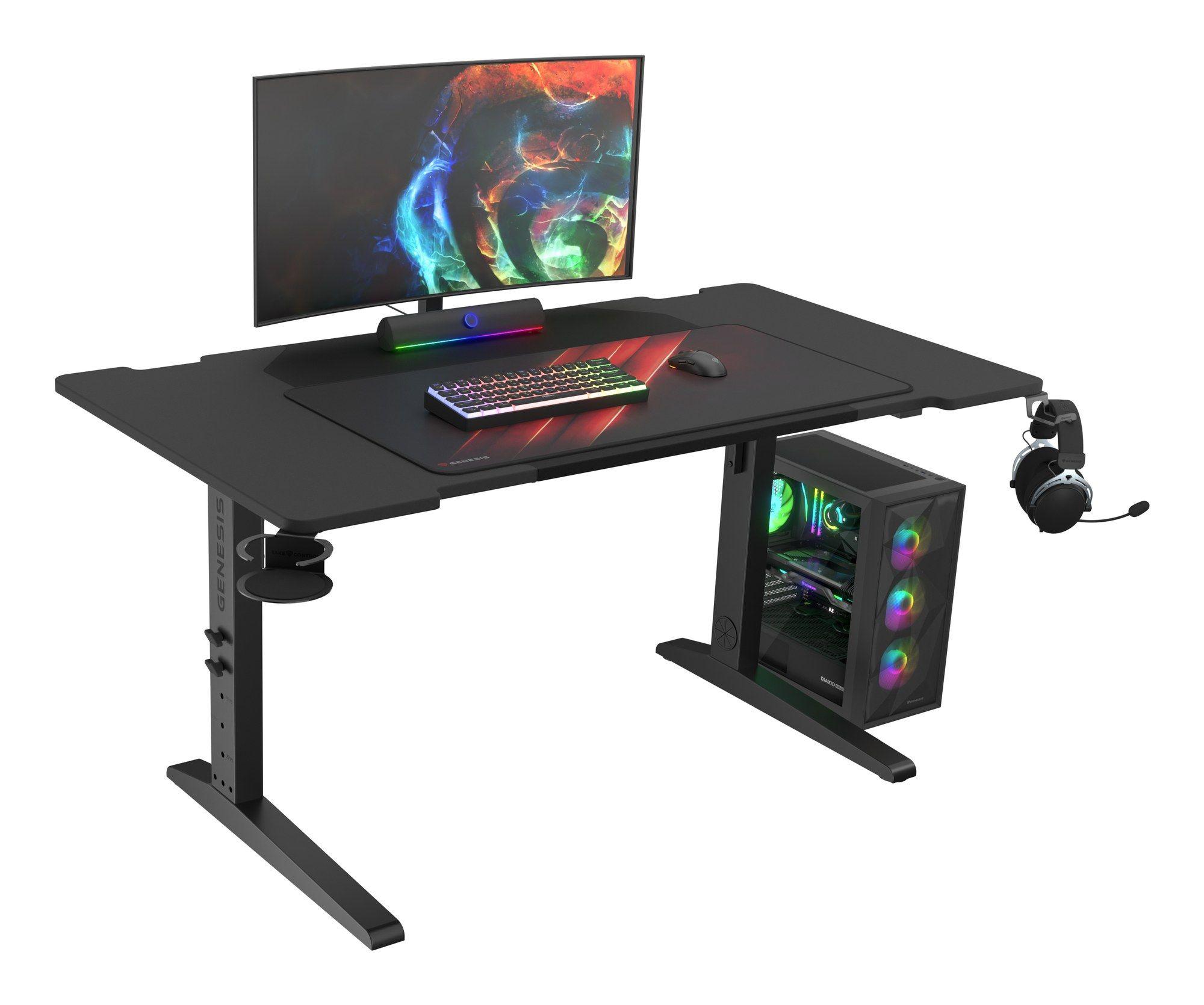 Secretária Gaming GENESIS Holm Modular 140 (1400 x 750 mm - Forma retangular - Multicor - Preto) — miniatura 12
