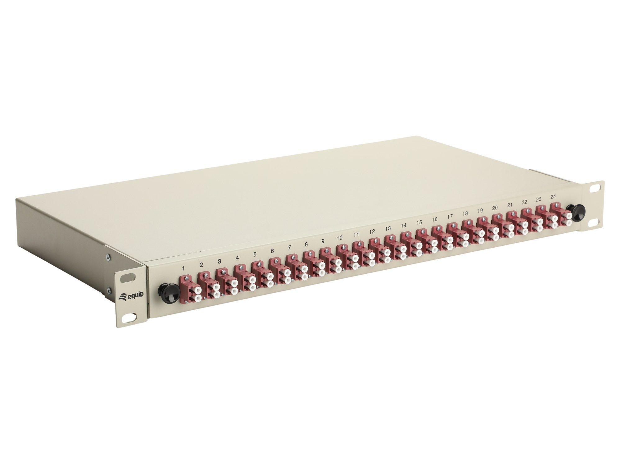 Painel de Fibra Ótica EQUIP 337215 (24 Portas LC Duplex - OM4 - Cinzento)