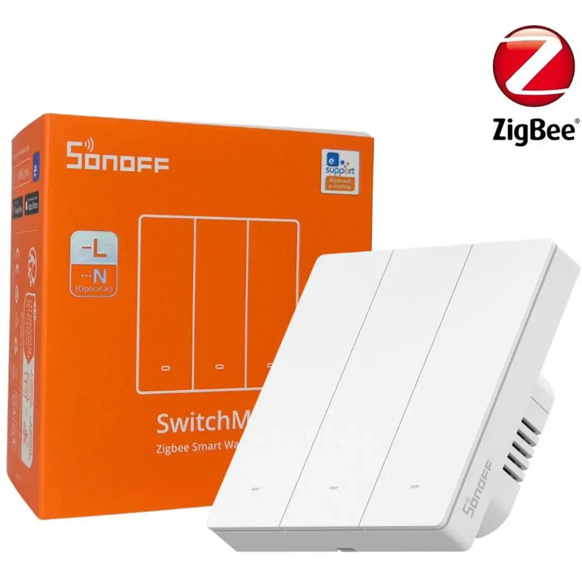 Interruptor de Parede Inteligente SONOFF ZBM5-3C-86W (Zigbee 3.0 - 3 Canais)