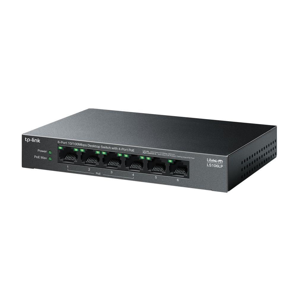 Switch TP-LINK LiteWave LS106LP (Fast Ethernet - 1,2 Gbit/s - Preto), miniatura 3
