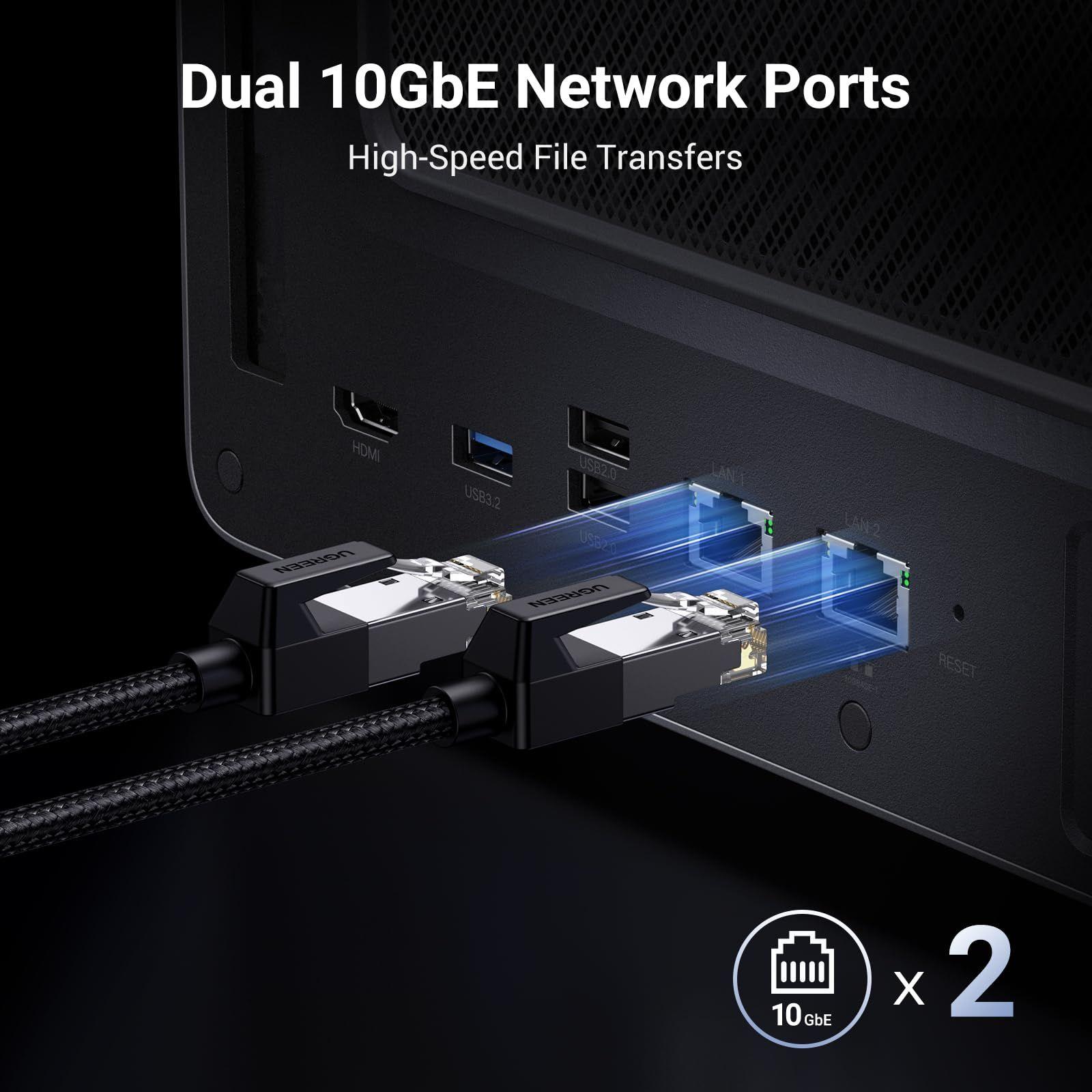NAS UGREEN NASync DXP6800 Pro (M.2, SATA - 8 GB - 6 baias - Cinzento e Preto) — miniatura 3