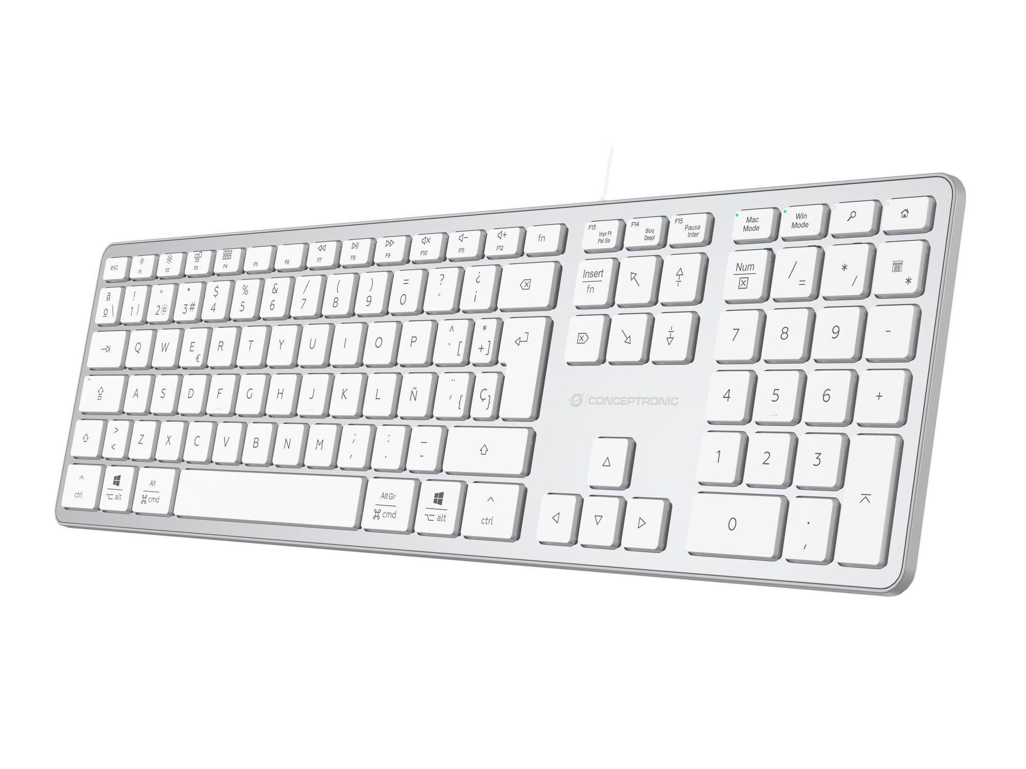 Teclado CONCEPTRONIC KAYNE02WES (Espanhol - Tamanho completo - USB - Branco) — miniatura 7