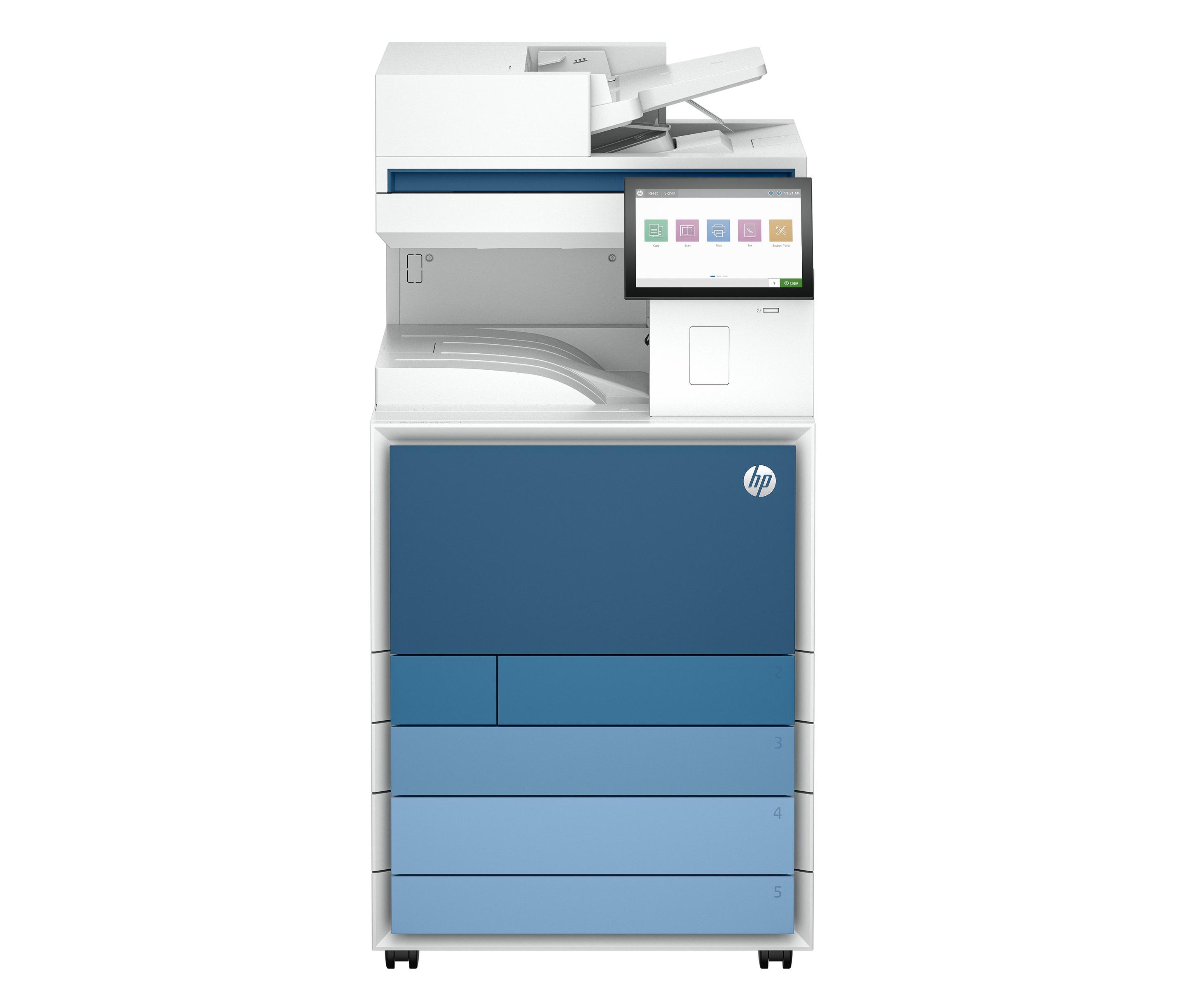 Impressora Multifunções Laser HP LaserJet Enterprise 8801dn (A3 - Impressão a cores - 2180 folhas - Azul e Branco)
