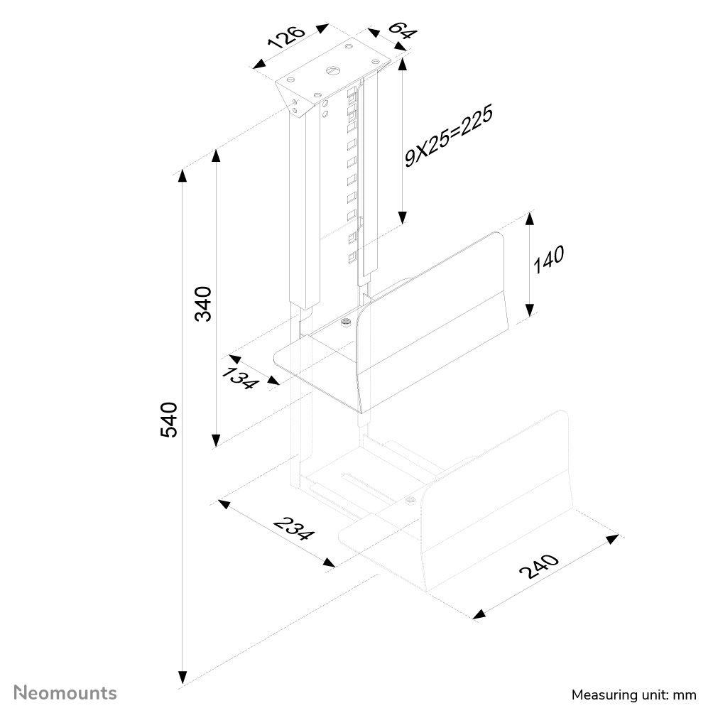 Suporte de CPU de Secretária NEOMOUNTS CPU-D200BLACK (Preto) — miniatura 3