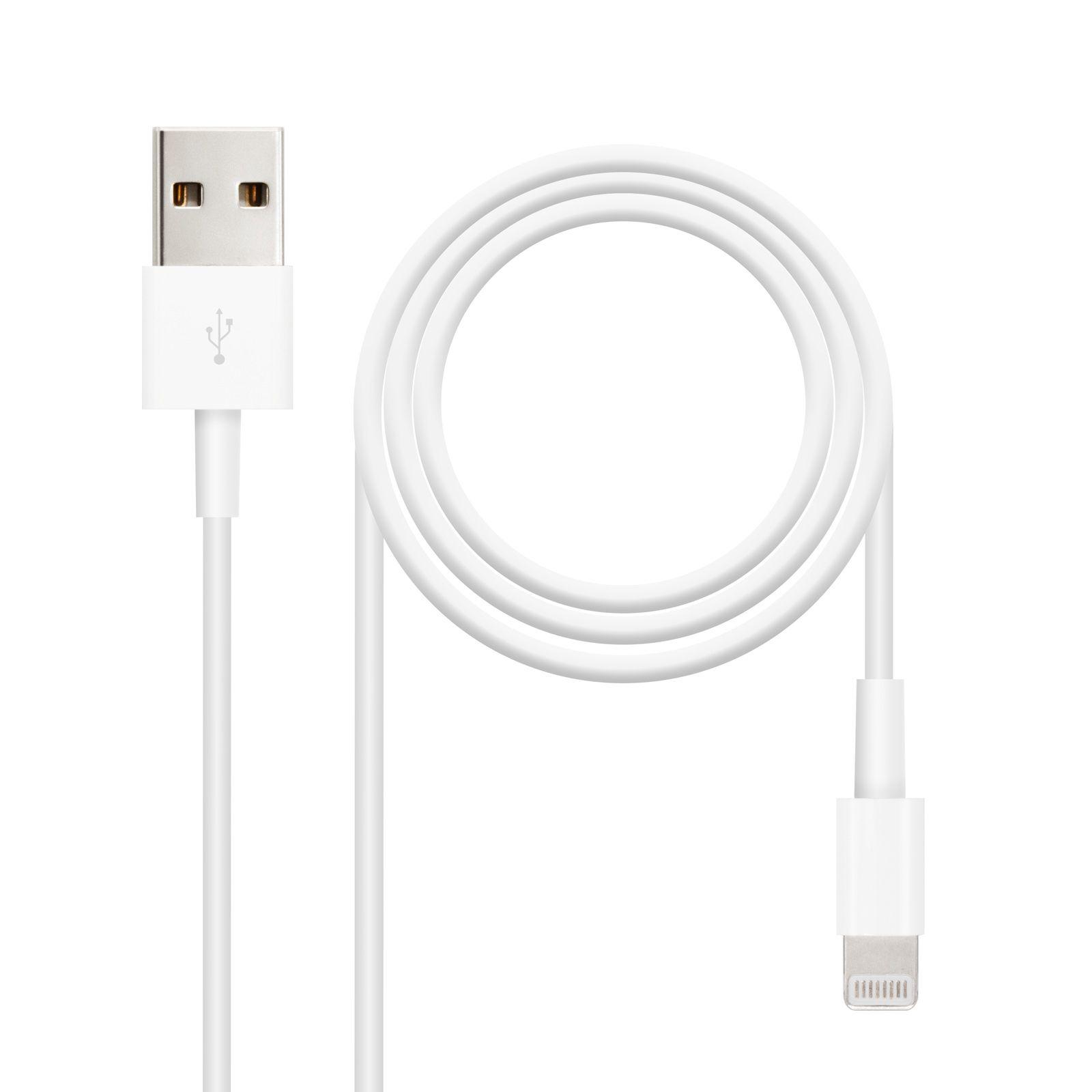 Cabo Lightning para USB-A NANOCABLE 10.10.0400 (0,5 m - USB-A - Branco)
