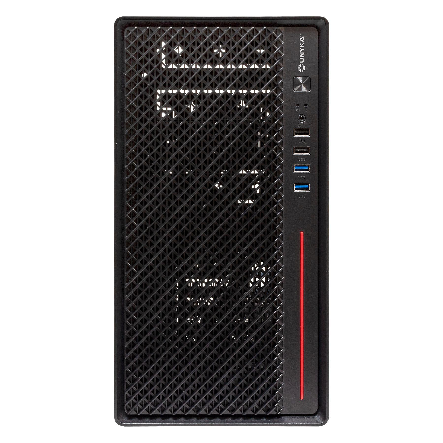 Caixa PC UNYKACH Numen 300 Pro (ITX, micro ATX - Micro Tower - 16 cm - Preto e Vermelho) — miniatura 3