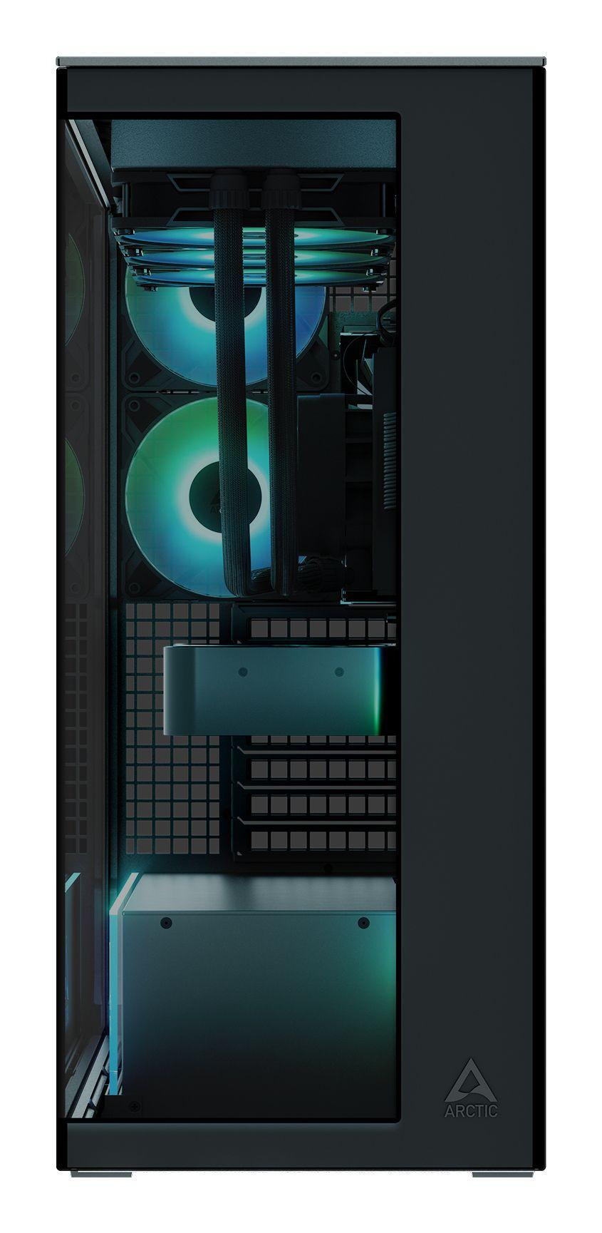 Caixa PC ARCTIC Xtender (EATX, Mini-ITX, ATX, micro-ATX - Midi Tower - Metal, Vidro temperado - Preto) — miniatura 3