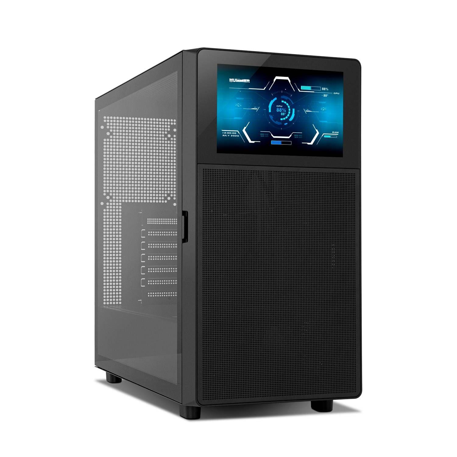 Caixa PC Gaming NOX Hummer BIOS (ATX, ITX, Micro-ITX - Tower - ATX, Micro-ATX, Mini-ITX - Preto) — miniatura 2