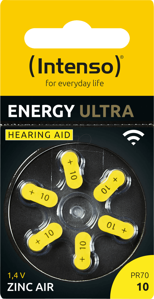 Pilhas para Aparelho Auditivo INTENSO Energy Ultra A10 (Amarelo), miniatura 2