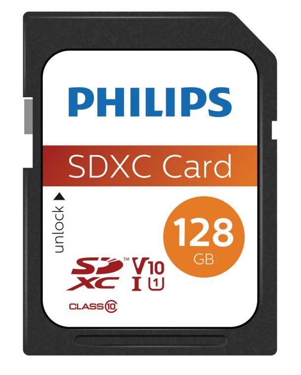 Cartão de Memória PHILIPS FM12SD55B/00 (128GB - Classe 10 - 80 MB/s - Preto e Branco)