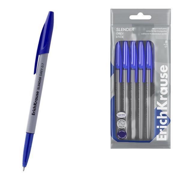 Esferográficas ERICHKRAUSE Slender® Stick Grey (Tinta azul)