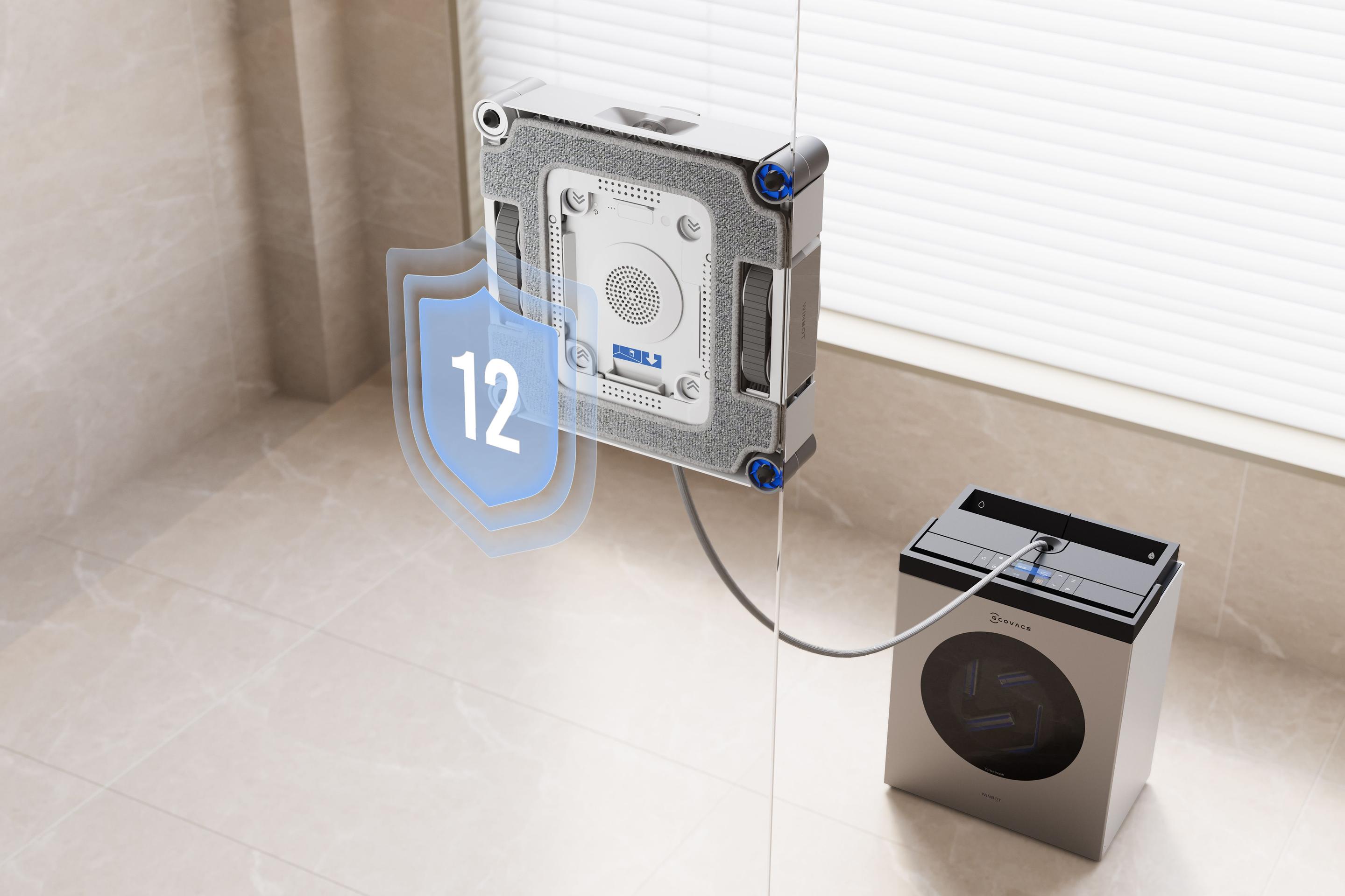 Robot de Limpeza de Vidros ECOVACS WINBOT W3 OMNI (Altura 7,6 cm - Prateado e Branco) — miniatura 48