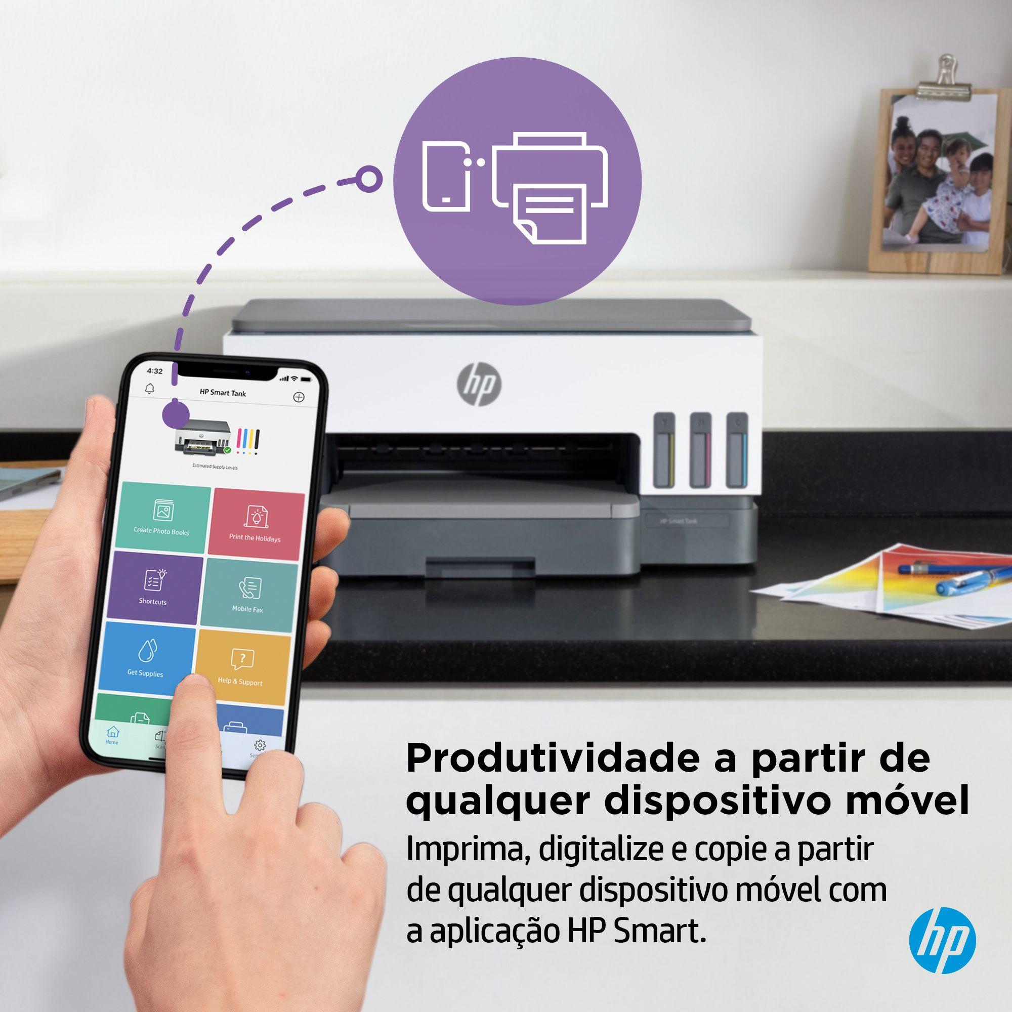 Impressora Multifunções HP Smart Tank 7005 (A4 - Impressão a cores - Branco e Cinzento), miniatura 9