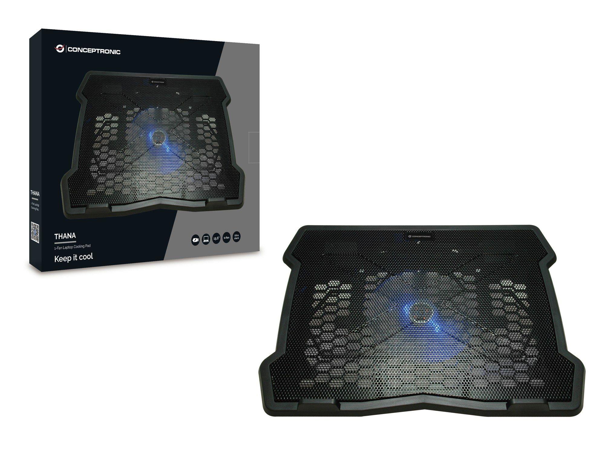 Base de Refrigeração para Portátil CONCEPTRONIC THANA05B (15,6" - 1 Ventilador - USB - Preto) — miniatura 3
