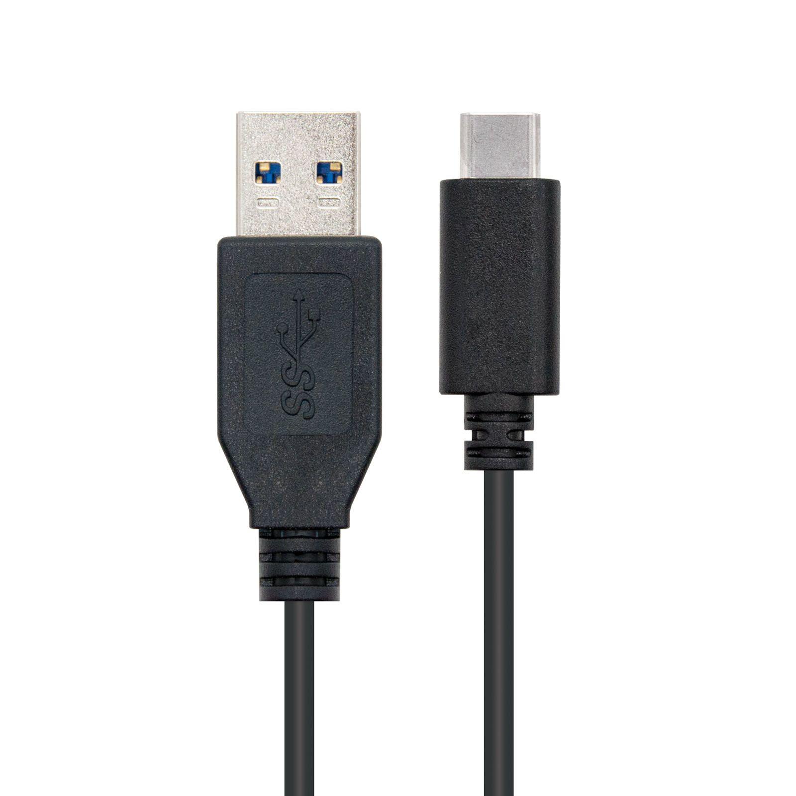 Cabo USB NANOCABLE 10.01.4001 (1 m - USB C - USB A - Preto) — miniatura 2