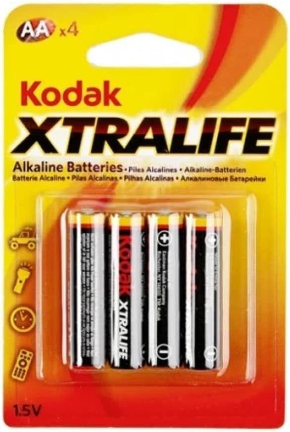 Pilhas Alcalinas KODAK XtraLife LR06-KAA-4 (AA - 1,5 V - 2700 mAh - 4 unidades)