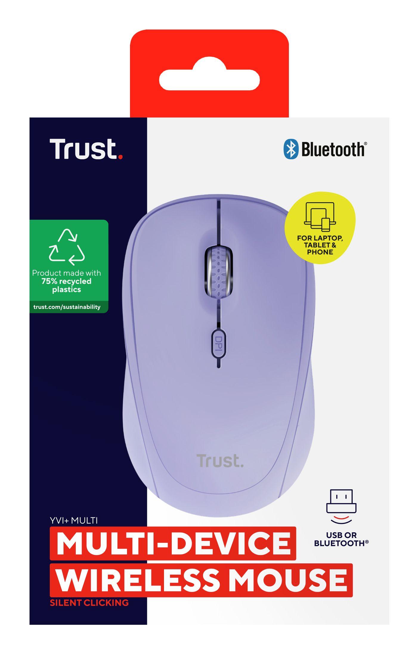 Rato TRUST Yvi+ (Ambidestro - 1600 DPI - Ótico - Violeta), miniatura 6