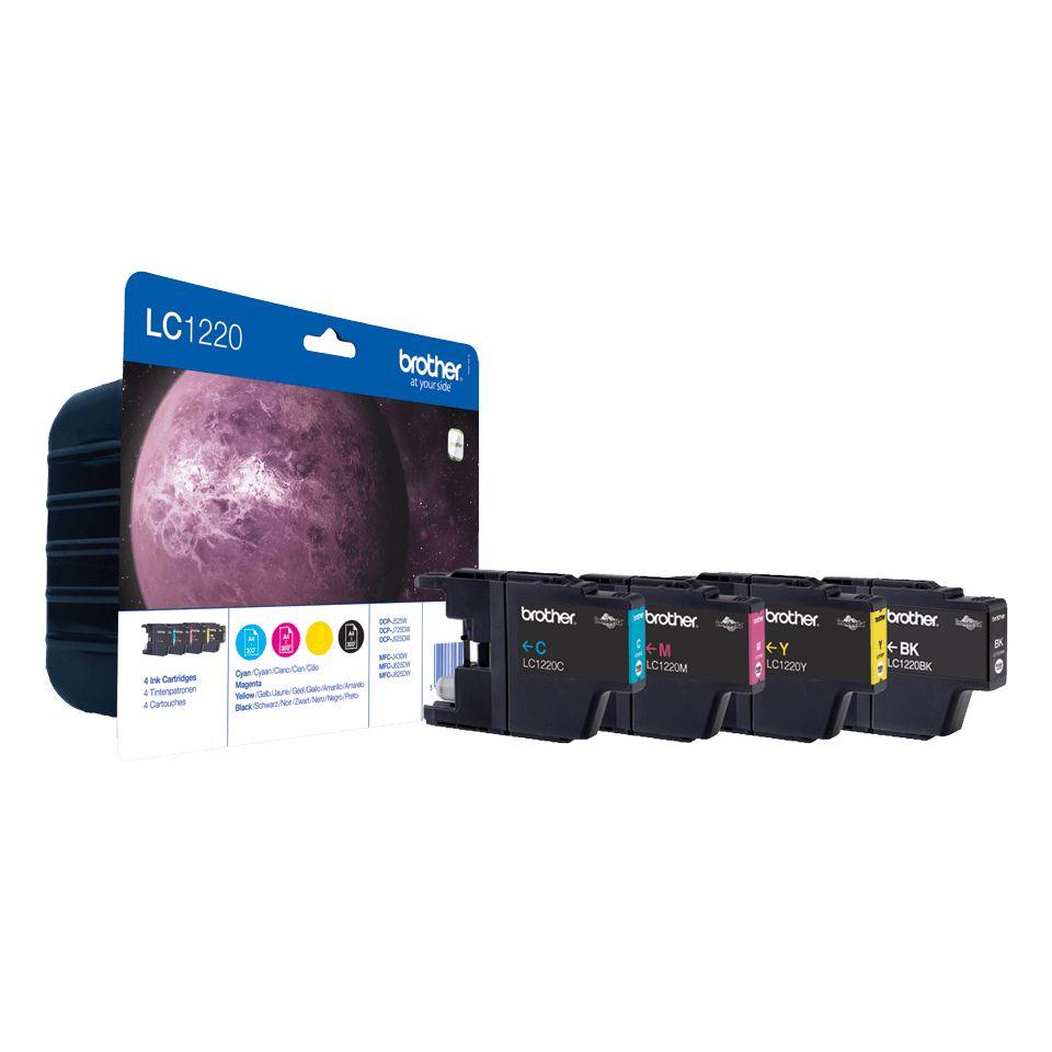 Pack de Tinteiros BROTHER LC1220VALBP (300 páginas - Preto, Ciano, Magenta e Amarelo)