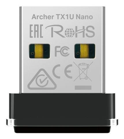 Adaptador USB Wi-Fi TP-LINK Archer TX1U Nano (Wi-Fi 6 - 11,54,150 Mbit/s - Banda única - Preto)