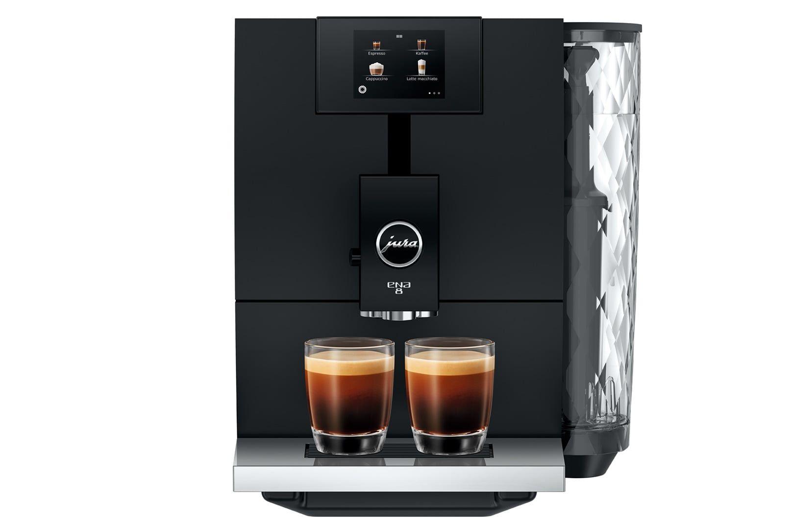 Máquina de Café Superautomática JURA ENA 8 Full Metropolitan Black 15493 (Grãos de café e café moído - 1450 W - 15 bar - Preto)
