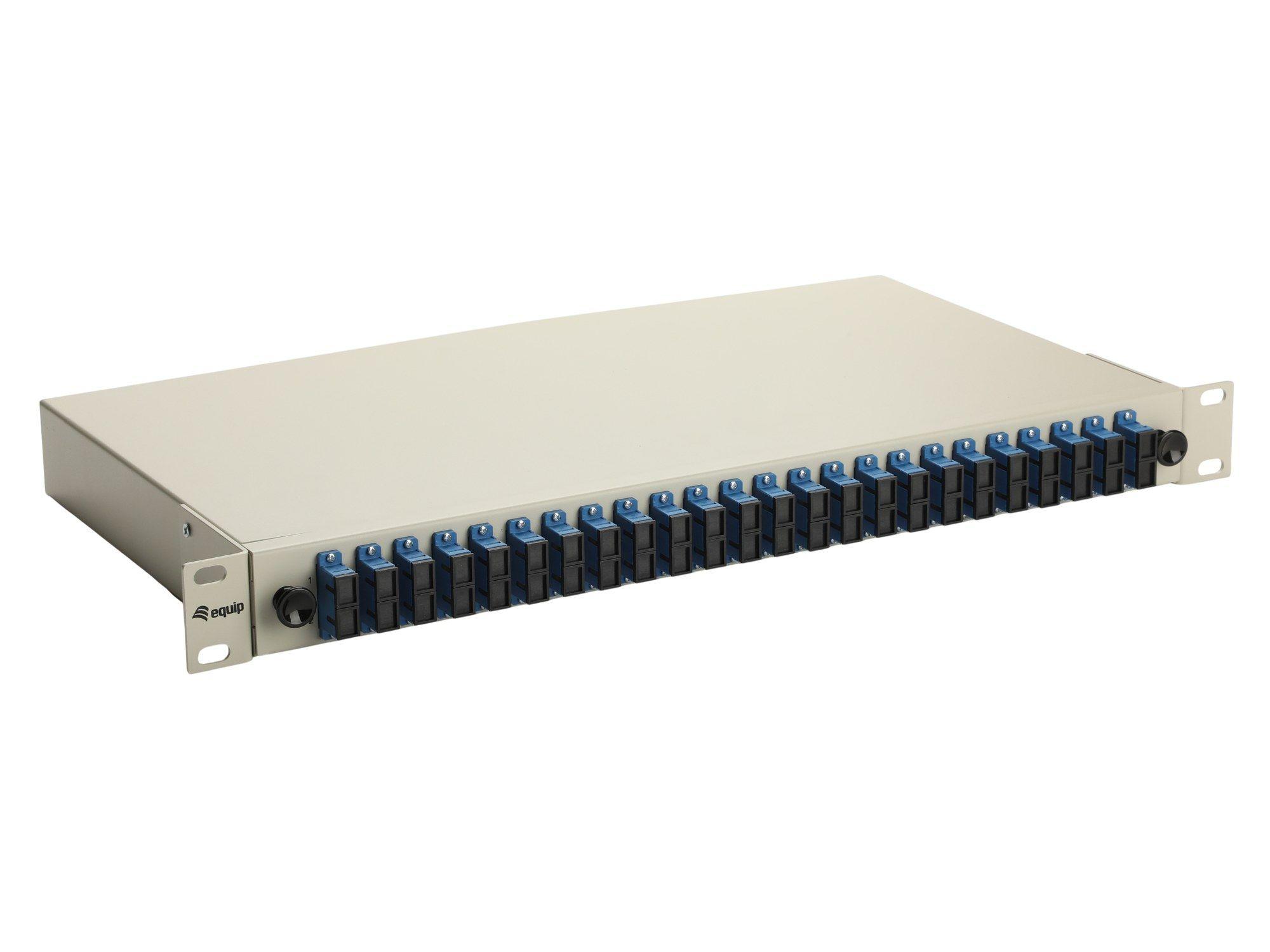 Painel de Fibra Ótica EQUIP 337311 (24 portas SC Duplex - OS2 - 1U - Cinzento)