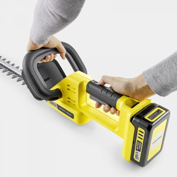 Corta-sebes KARCHER HGE 3-18 Battery Set (18 V - Bateria - Iões de lítio substituível - Amarelo), miniatura 3