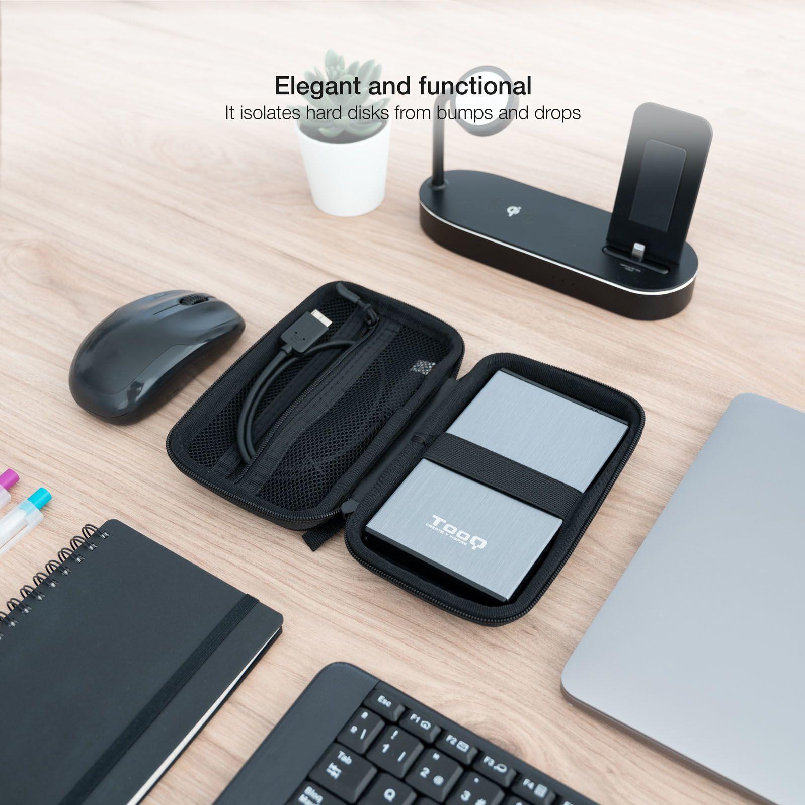 Bolsa Protetora para Disco Externo TOOQ TQBC-E2503B (2.5" - Preto) — miniatura 3
