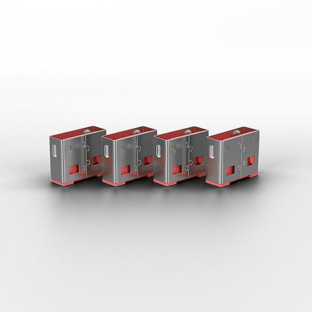 Bloqueador de Portas USB LINDY 40450 (4 bloqueadores + 1 chave - Rosa), miniatura 2