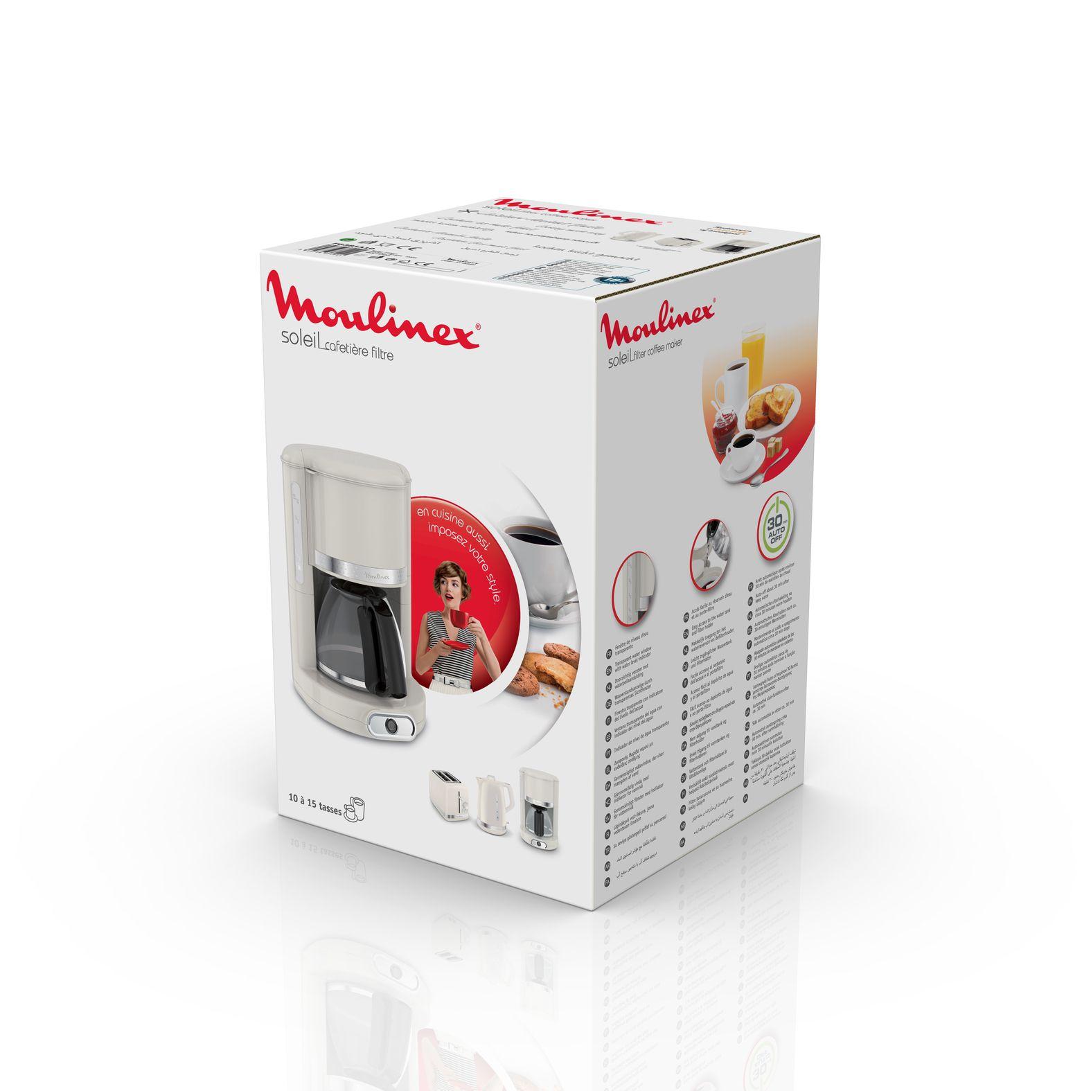 Máquina de Café de Filtro MOULINEX Soleil FG381A10 (Café moído - 1000 W - 1,25 l - Marfim), miniatura 11