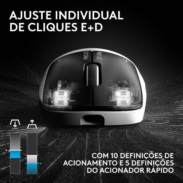 Rato LOGITECH G PRO X2 SUPERSTRIKE (Mão direita - 44000 DPI - Ótico - Preto/Branco) — miniatura 6