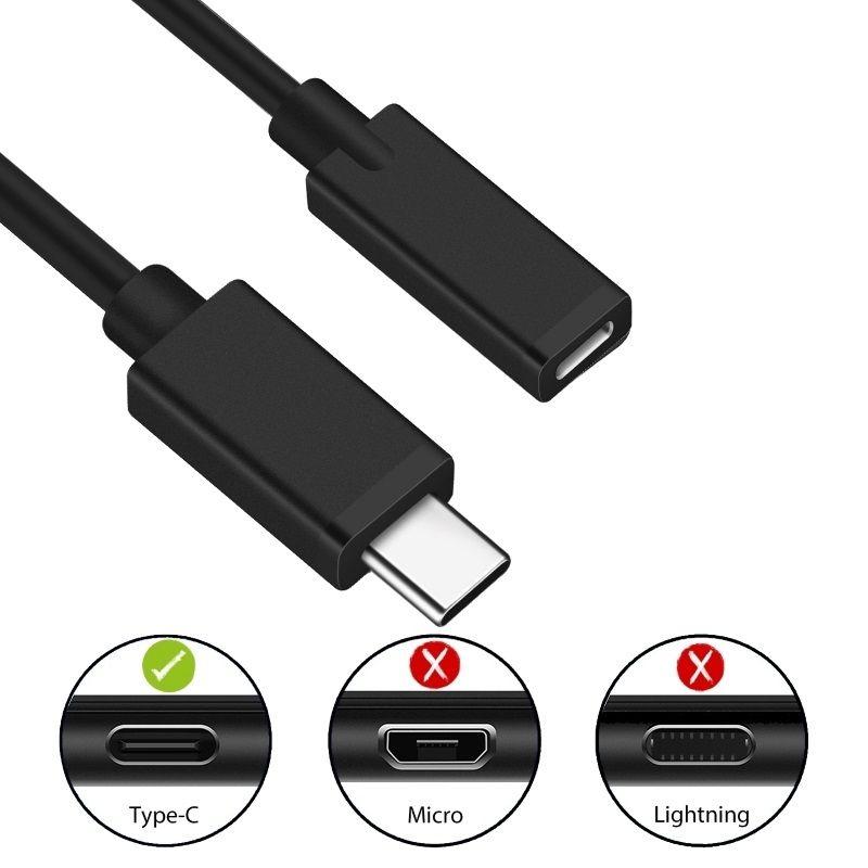Cabo de Extensão USB-C EWENT EC1037 (1,8 m - USB-C - Preto) — miniatura 2