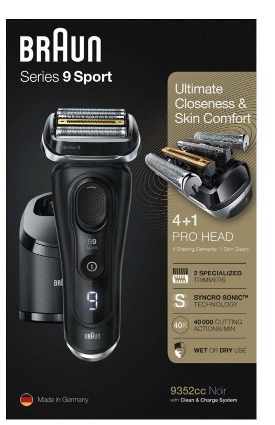 Máquina de Barbear BRAUN Series 9 9352cc System Sport (Preto e Cinzento), miniatura 8
