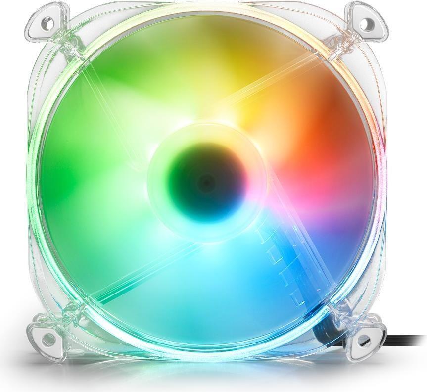 Ventoinha de Caixa SHARKOON SHARK Disc RGB (RGB multicolorida - Não suportado - Transparente)