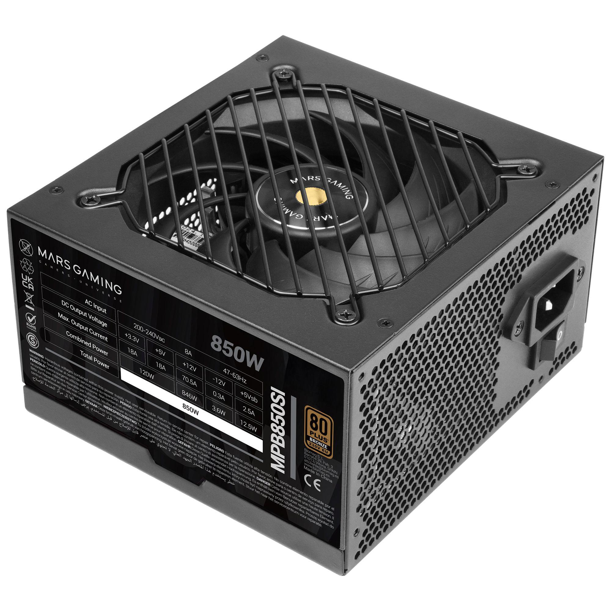Fonte de Alimentação MARS GAMING MPB850SI (ATX - 850 W - 80 PLUS Bronze - Preto), miniatura 2