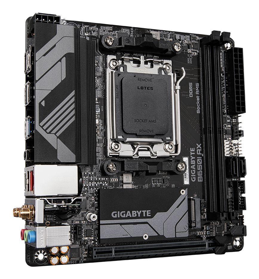 Motherboard GIGABYTE B650I AX (AM5 - mini-ITX - Duplo canal - Castanho) — miniatura 3