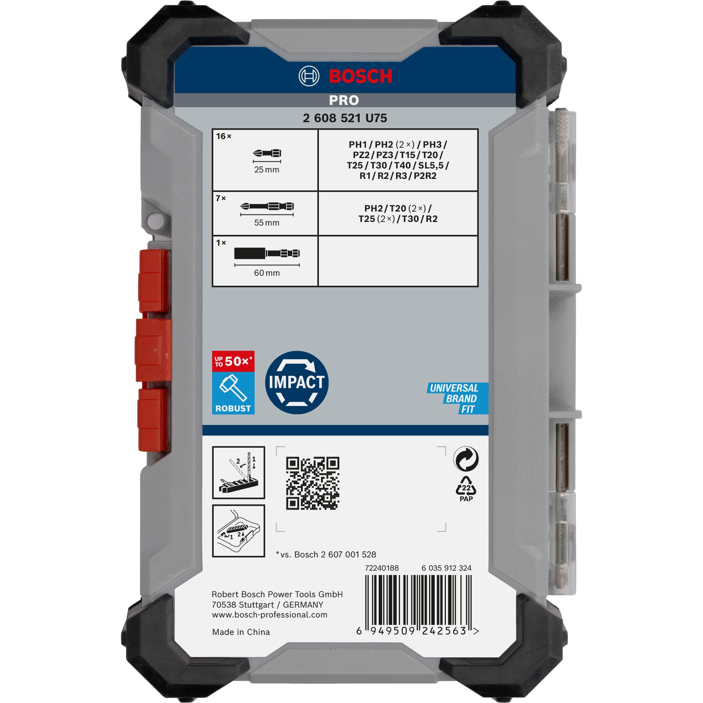 Conjunto de Pontas de Aparafusar de Impacto BOSCH 2608521U75 (Aço resistente), miniatura 3