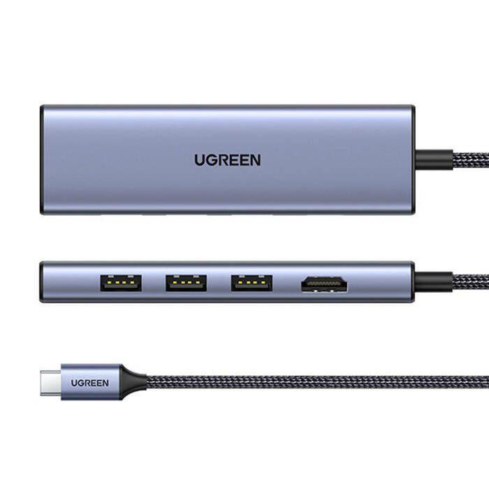 Adaptador USB-C UGREEN CM511 (USB Type-C - HDMI, USB 3.0 - Prateado)