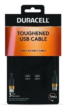 Cabo USB-C para USB-C DURACELL DRU5010A (1 m - USB-C macho - Preto) — miniatura 2
