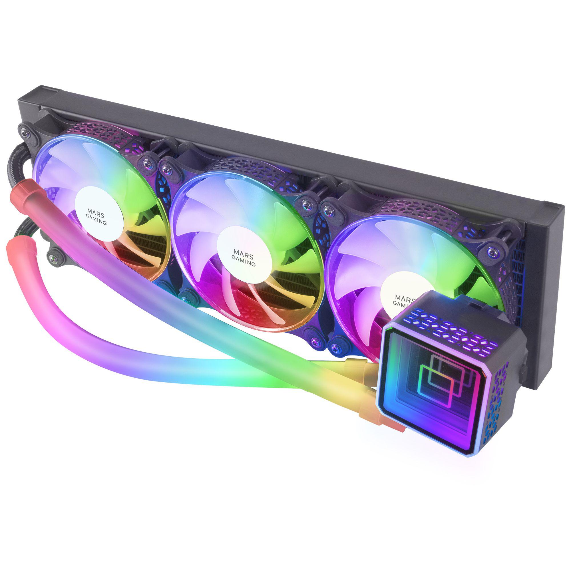 Kit de Arrefecimento Líquido MARS GAMING MLULTRA360 (12 cm - 1800 RPM - Azul, Verde, Vermelho - Preto) — miniatura 3