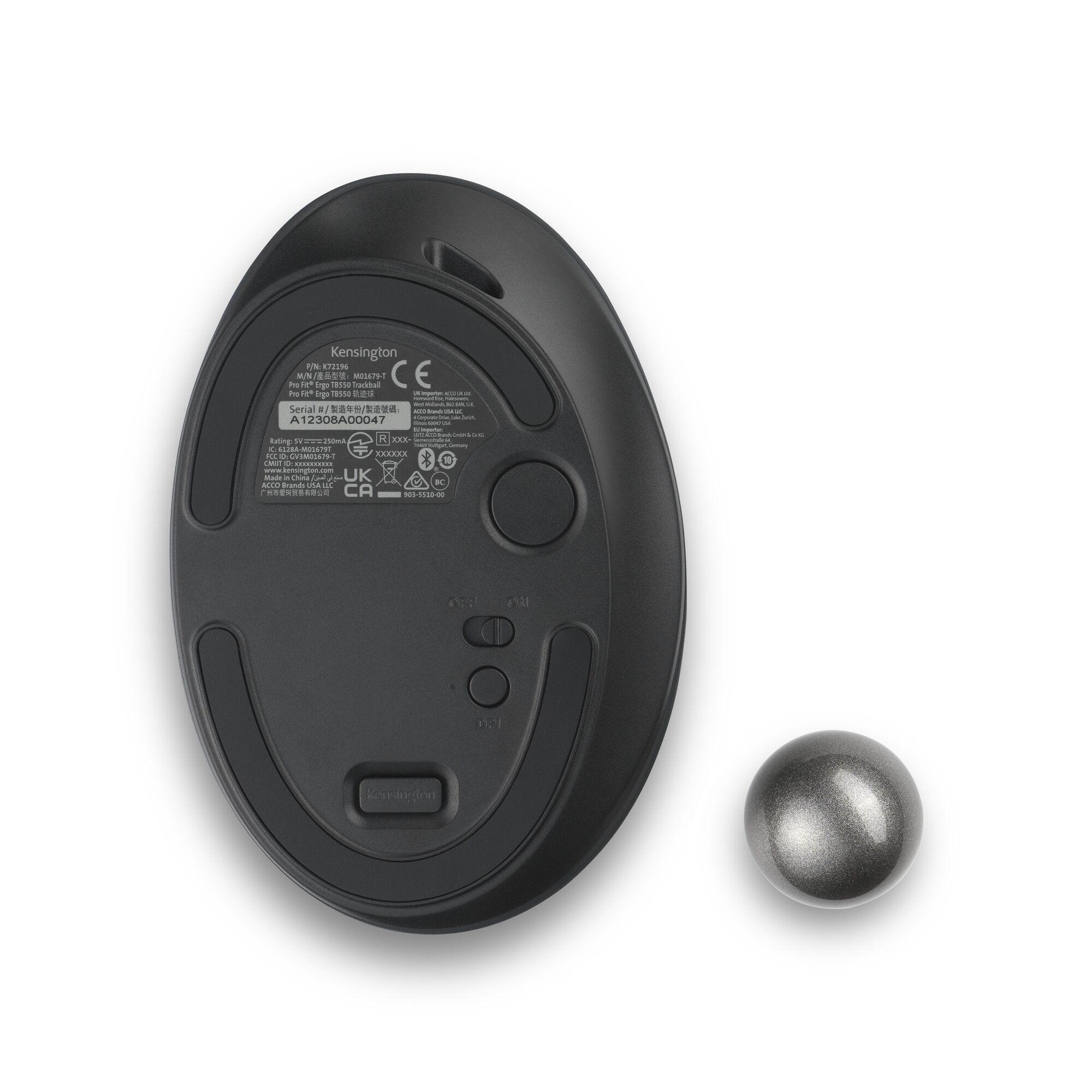 Rato KENSINGTON Pro Fit Ergo TB550 (Mão direita - RF Wireless + Bluetooth - Bateria incorporada - Preto), miniatura 10
