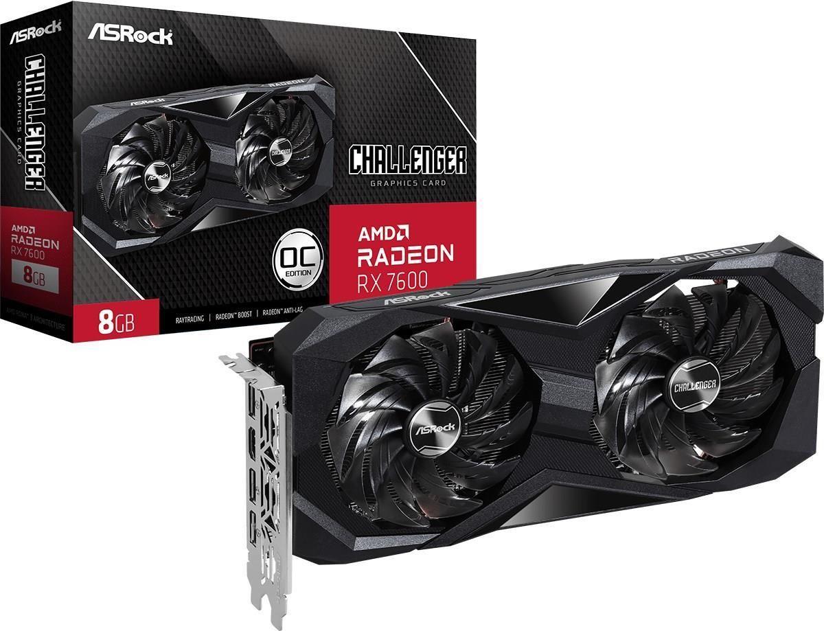 Placa Gráfica ASROCK Radeon RX 7600 Challenger OC (AMD Radeon RX 7600 - 8 GB - 128 bit - Preto)