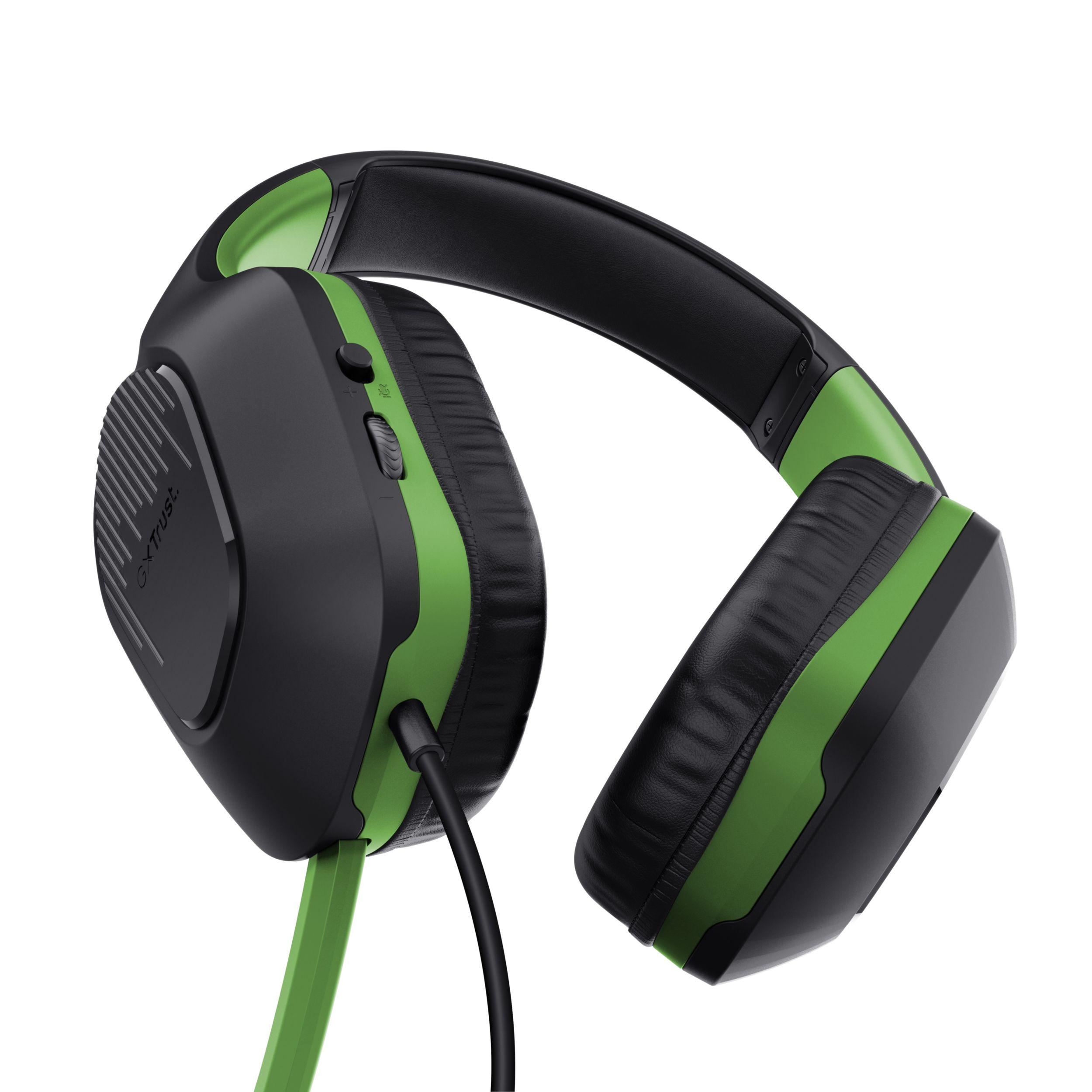 Headset Gaming TRUST GAMING GXT 415X Zirox (Binaural - Com fios - Circum-aural - Preto/Verde), miniatura 3