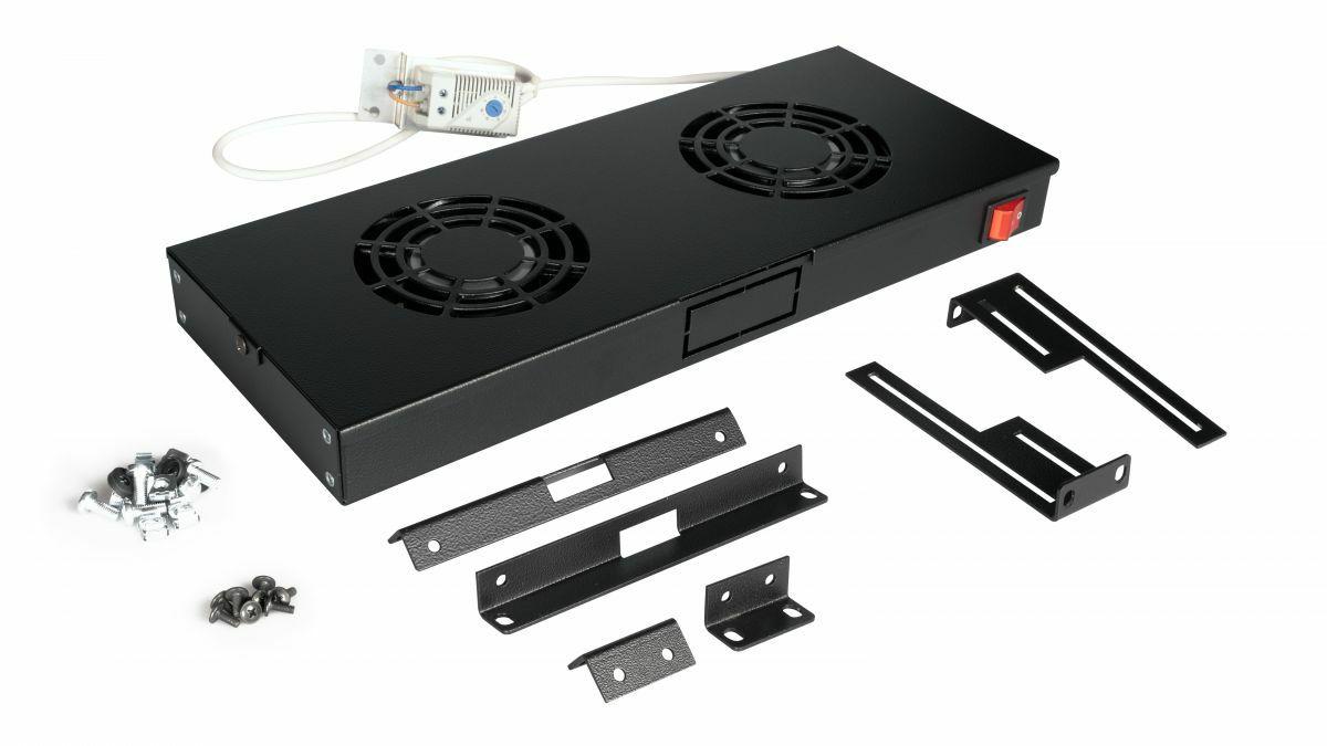 Ventoinha de Rack EQUIP EZF-2-B (19" - 1U - 2 Ventoinhas - Preto) — miniatura 3