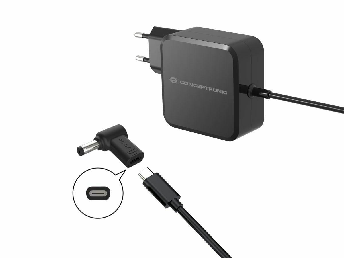 Adaptador USB-C para Portátil CONCEPTRONIC ABBY15PC04 (ASUS - 5,5 x 2,5 mm - Preto) — miniatura 4