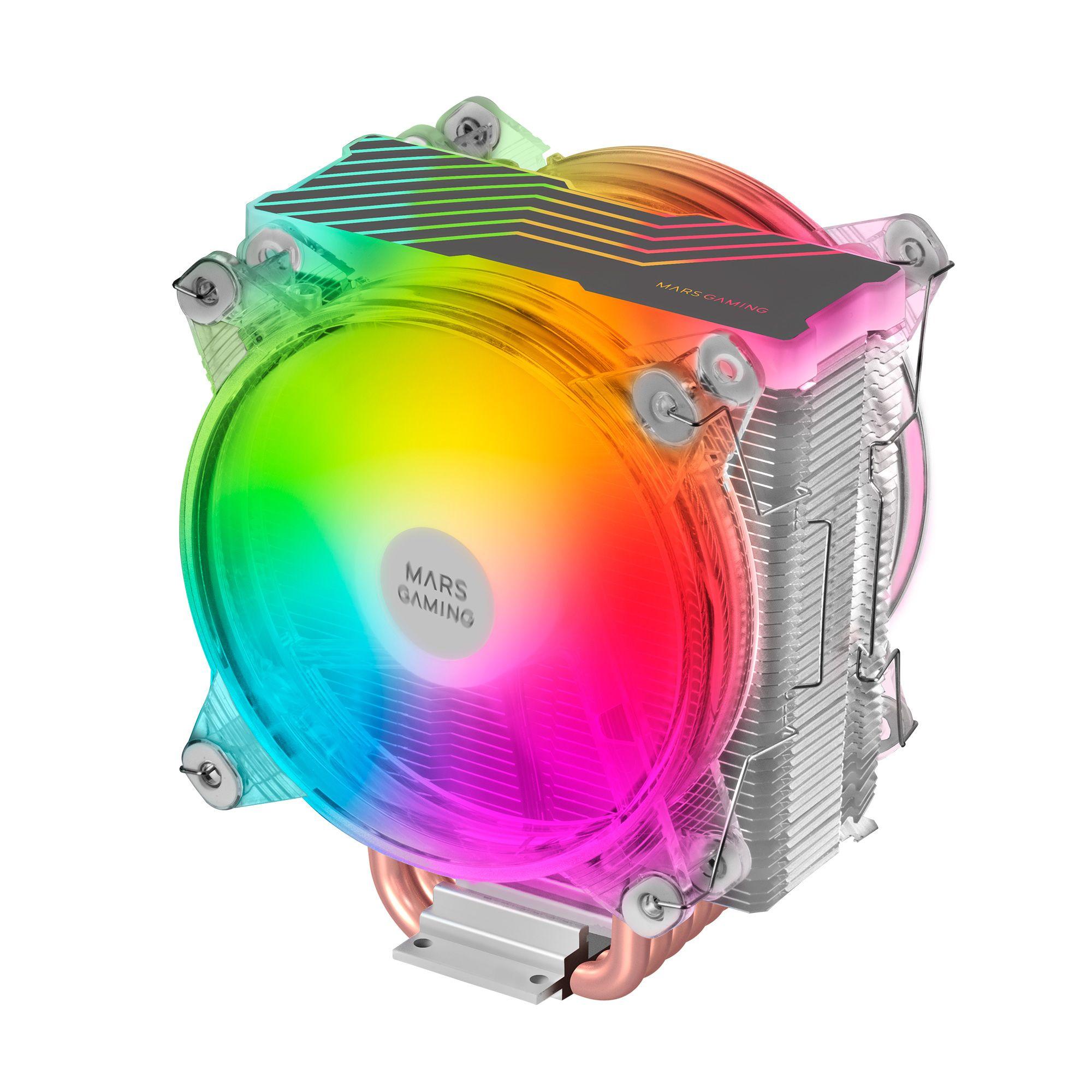 Cooler de CPU MARS GAMING MCPU66 (120 mm - 1600 RPM - Triple ARGB - Prateado e Transparente), miniatura 3