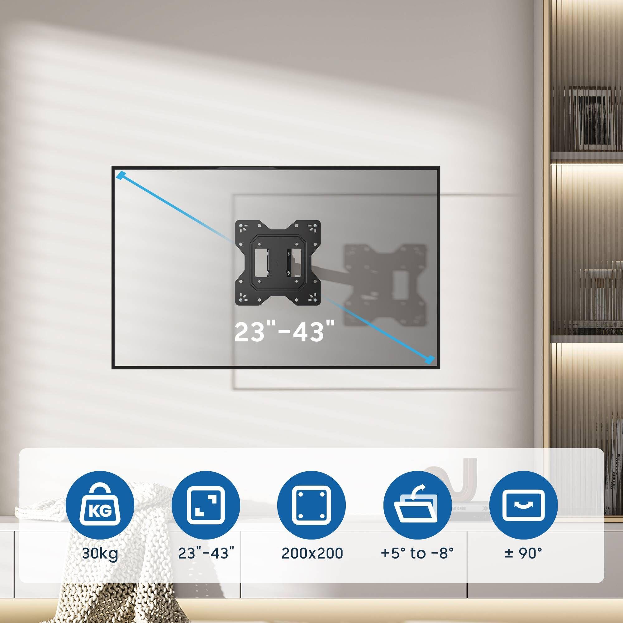 Suporte de Parede para TV EWENT EW1521 (200 x 200 mm - 100 x 100 mm - 109,2 cm - Preto), miniatura 3