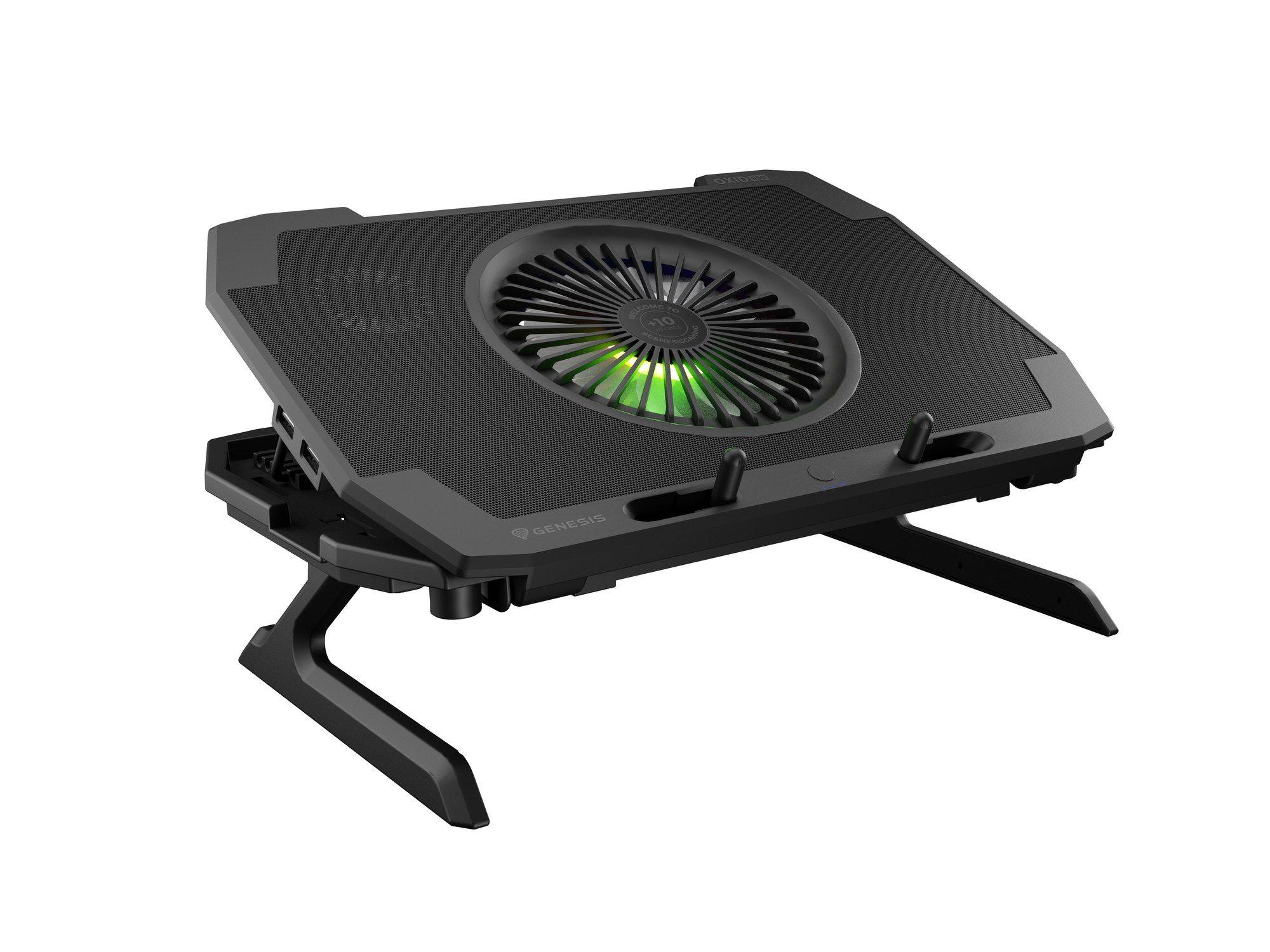 Base de Refrigeração para Portátil GENESIS Oxid 850 (17,3" - 5 Ventoinhas - RGB - Preto)