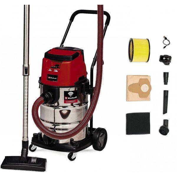 Aspirador de Sólidos e Líquidos EINHELL TP-VC 36/30 S Auto-Solo (Aço inoxidável - Cinzento/Vermelho), imagem 1